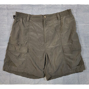 Pflueger Vintage XL $70 Brown Green Cargo Shorts Fishing Outdoor Core‎